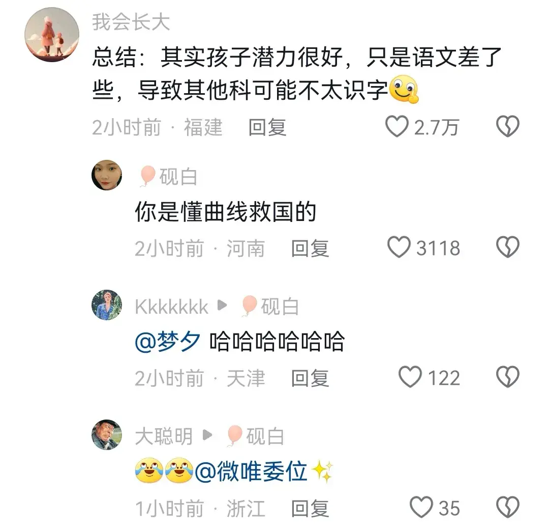 初中妹妹8科成績(jī)總分66 哥哥沉默了