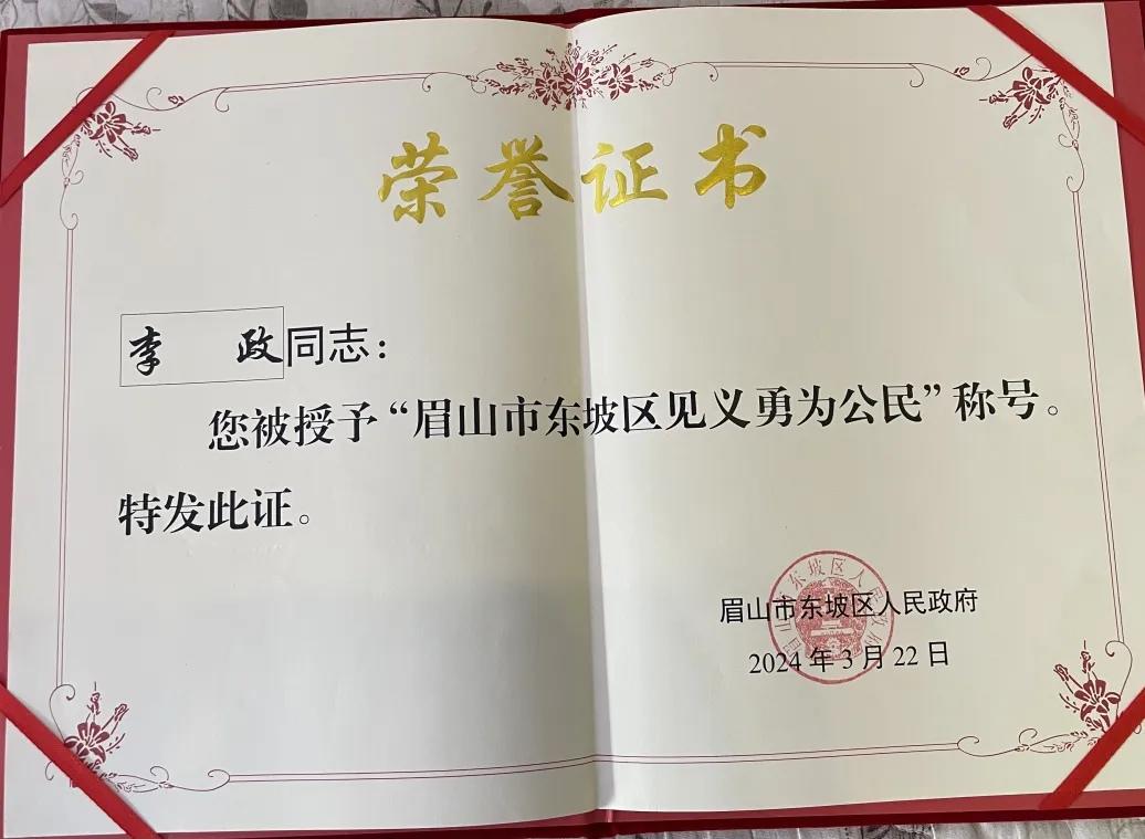 眉山救多人犧牲小伙獲見義勇為稱號