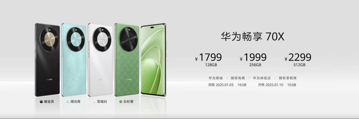 驚喜遠不止麒麟5G回歸,華為暢享 70X體驗全面升級:1月10日首銷
