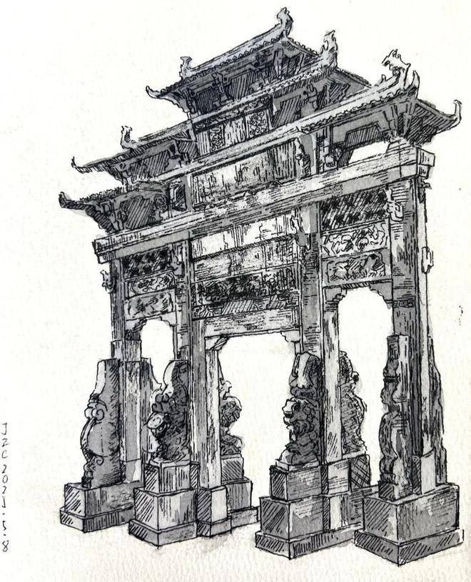 筆尖下的徽州|央美實驗學校高一年級研學寫生作品展