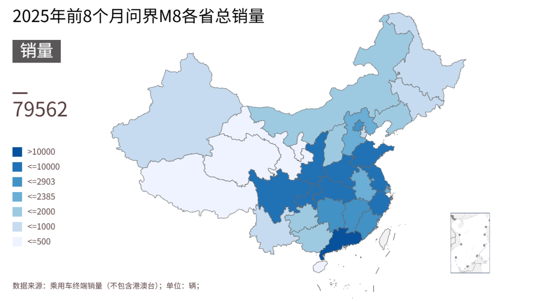 連續(xù)3個(gè)月超2萬(wàn)輛,問(wèn)界M8都賣(mài)哪去了?