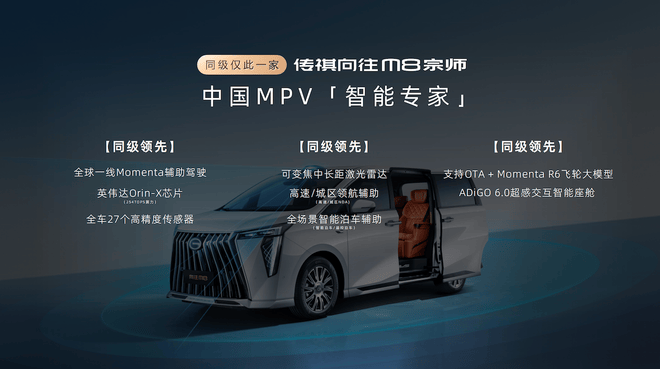 MPV一代宗師 傳祺向往M8卷激光雷達